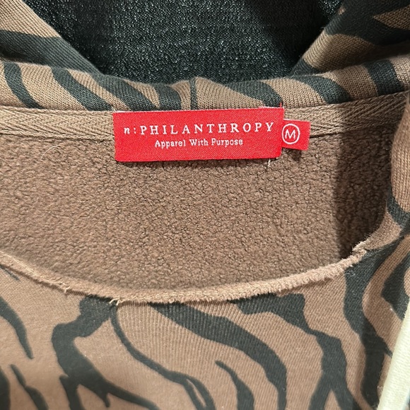 n: Philanthropy Zebra Hoodie Sweatshirt - Picture 2 of 7